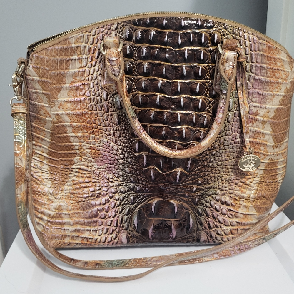 Brahmin Multicolor Crocodile-Embossed Shoulder Bag